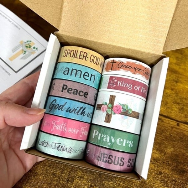 Bible Washi tape, Faith-Inspired Washi Tape: Scripture, Bible Verses, Hymns, Christian Words, Craft Washi Tape, Scriptural Accents