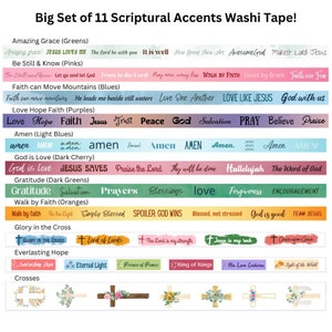 Faith-Inspired Inspirational Washi Tape: Scripture, Bible Verses, Hymns, Christian Words  Elevate Your Religious Crafts, Journaling, & Gifts