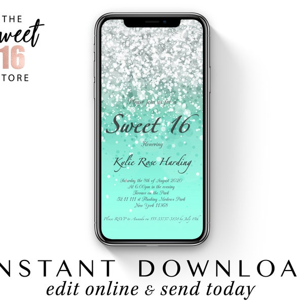 Mint Green Invites Etsy