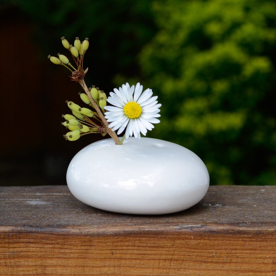 Handmade Porcelain Ikebana Vase, Japandi Wabi Sabi Decor