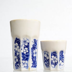 Ceramic Espresso Cups Set, Ceramic tumbler no Handle,  Pottery Tea Cups Set - Gift For Tea Lover, Japanese Vintage-Style Ceramic Floral Mug