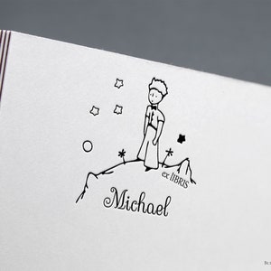 LE PETIT PRINCE, Tampon de livre, ex libris enfant, Tampon de bibliothèque, de la bibliothèque de, Tampon Ex-Libris, tampon d'ex-libris, tampon en caoutchouc personnalisé.