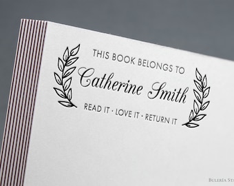 Ex libris eleganti, timbri per libri, timbri in gomma personalizzati per biblioteche