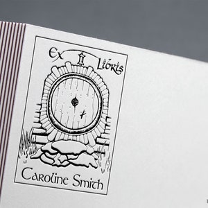 Hobbit Door, Le Seigneur des anneaux, tampon livre, tampon ex libris, tampon bibliothèque, tampon Ex-Libris, tampon ex-libris, tampon personnalisé.