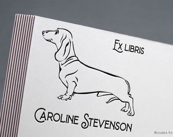 Dachshund, Teckel Book stamp, Dog ex libris stamp, Library Stamp, Ex-Libris Rubber Stamp, bookplate stamp