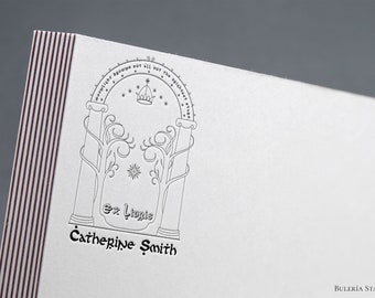 Buchstempel, Türe von Durin, Herr der Ringe, Ex Libris Stempel, Bibliothek Stempel, Ex Libris Stempel, Ex Libris Stempel, Exlibris Stempel, Stempel nach Kundenwunsch