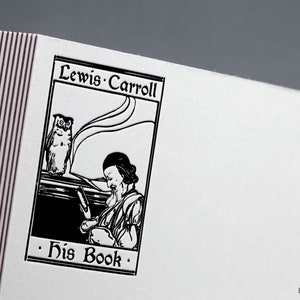 Originele Lewis Carroll-stempel, ex libris-stempel, bibliotheekstempel, ex-libris-rubberstempel, ex-librisstempel, aangepaste stempel, Alice in Wonderland.