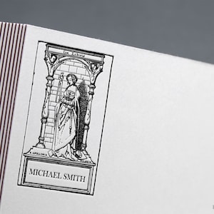 Heilige Apollonia, Ex Libris Stempel, Bibliothek Stempel, Ex Libris Stempel, Exlibris Stempel, Illustration Stempel.