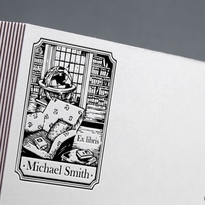 BOEKSTEMPEL | Aangepaste bibliotheekstempel, ex libris-stempel, bibliotheekillustratie, ex libris-stempel, aangepaste ex-librisstempel, bibliotheek ex-libris