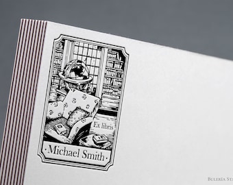 Custom Ex Libris Stamp | Library Bookplate Stamp