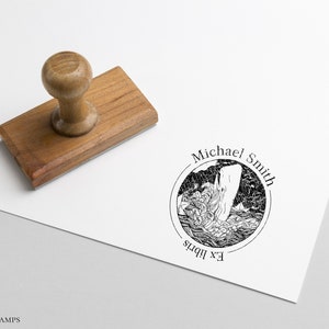 MOBI DICK ex libris stamp, book stamp, Library Stamp, Ex-Libris Rubber Stamp, lithography stamp, custom rubber stamp, bookplate stamp image 2