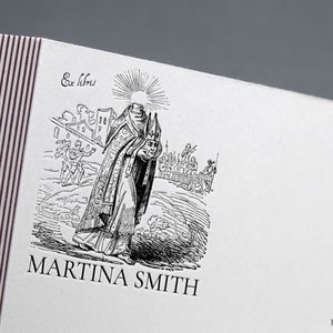 Buchstempel, Saint Denis, Ex Libris Stempel, Bibliothek Stempel, aus der Bibliothek von , Ex Libris Stempel, Exlibris Stempel, Stempel nach Wunsch.
