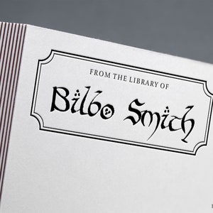 Bilbo Bolson, tampon livre, Le Seigneur des anneaux, tampon ex libris, tampon Ex-Libris, tampon d'ex-libris, tampon personnalisé.