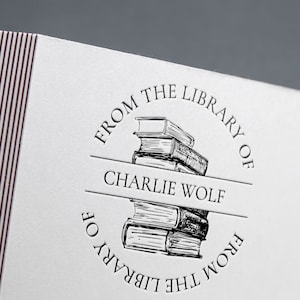 Boekstempel, ex libris-stempel, bibliotheekstempel, uit de bibliotheek van, ex-libris-stempel, ex libris, ex-librisstempel, aangepaste rubberen stempel.