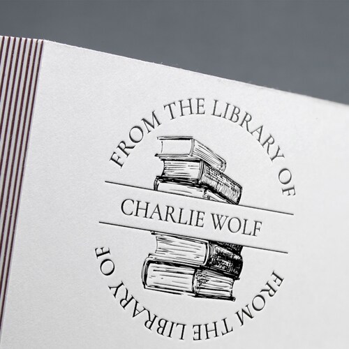 Book Stamp Ex Libris English Galleon Library Stamp From the Etsy