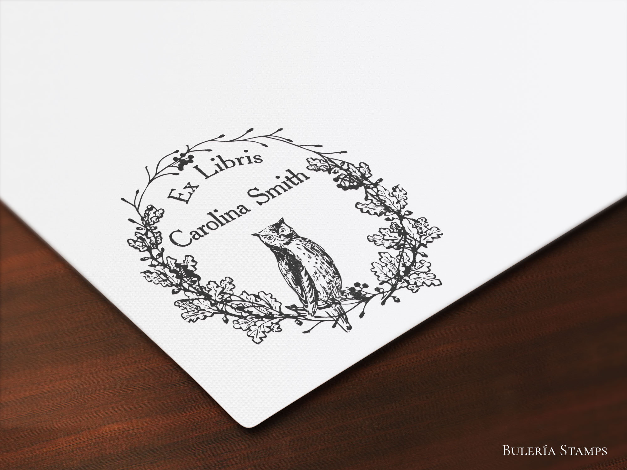 Sello Ex Libris Pluma - Tu Sello Personalizado