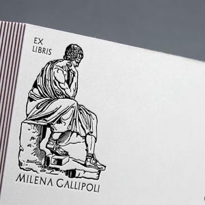 BOEKSTEMPEL | Aangepaste bibliotheekstempel, Aristoteles-stempel, ex libris-stempel, bibliotheekstempel, ex-libris-rubberstempel, ex libris, aangepaste rubberen stempel
