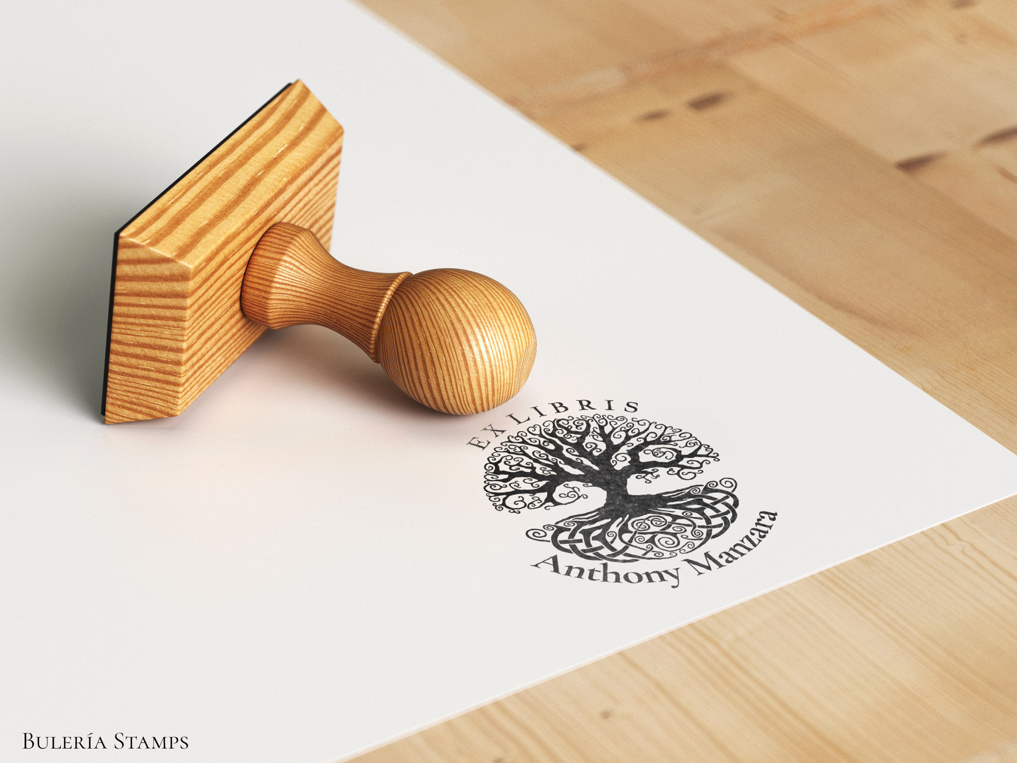 Book Stamp Ex Libris Stamp Tree of Life Library Stamp Etsy