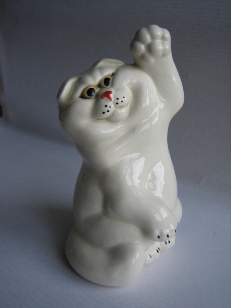 Skottish-fold faience figurine cat figurine handmade