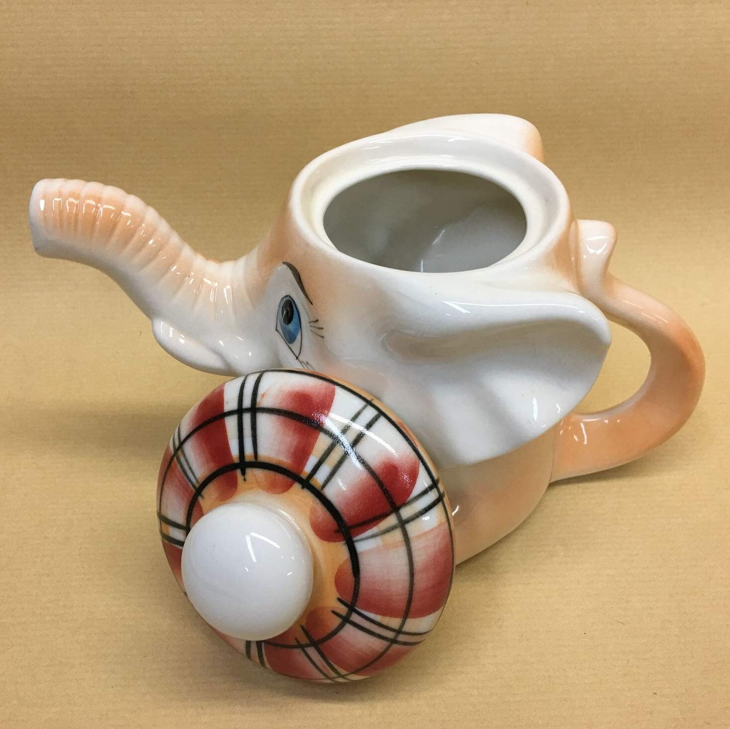 Elephant porcelain teapot Hand painted Elephant teapot Etsy