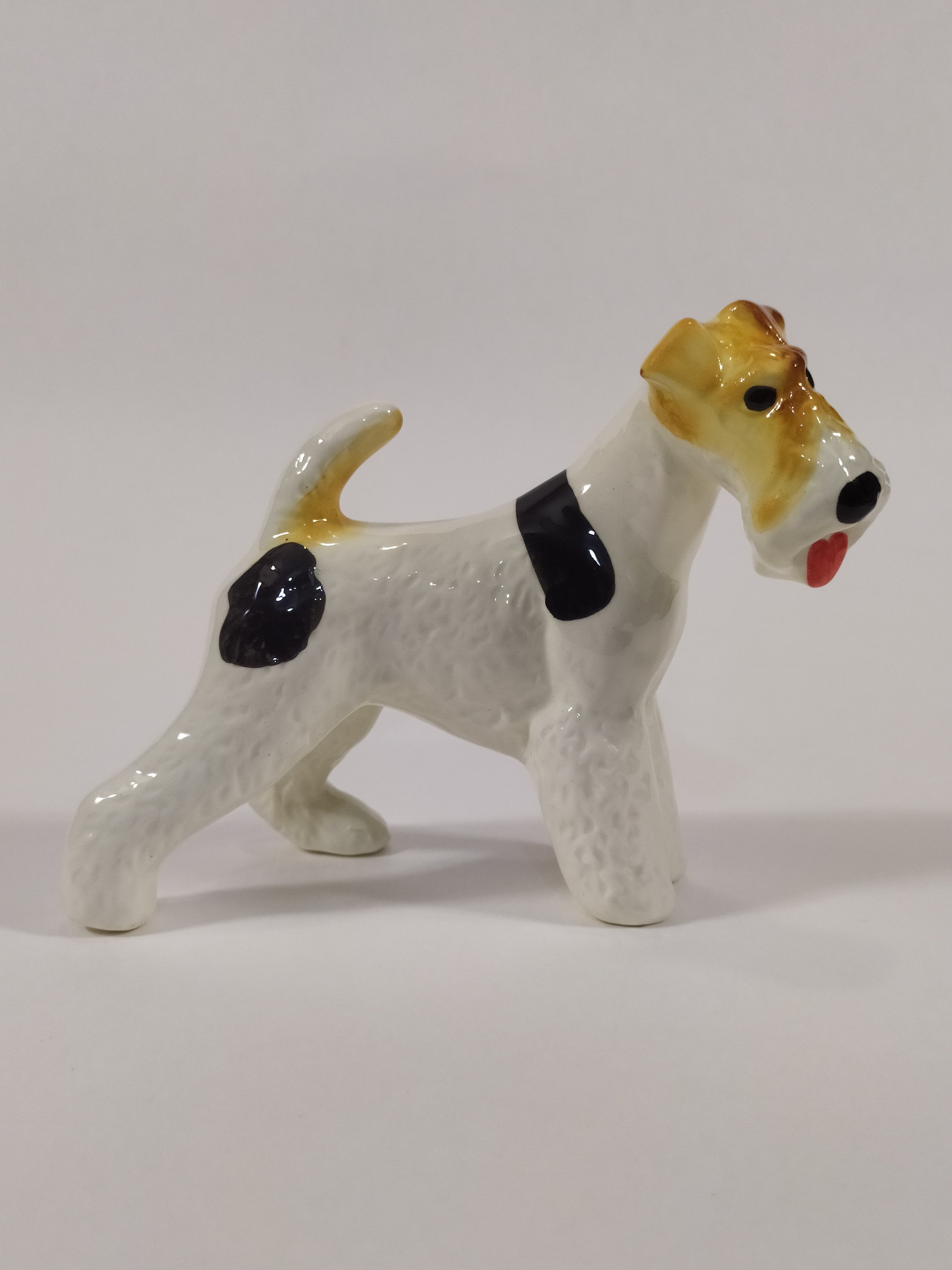 Fox Terrier faience figurine handmade dog figurine Etsy