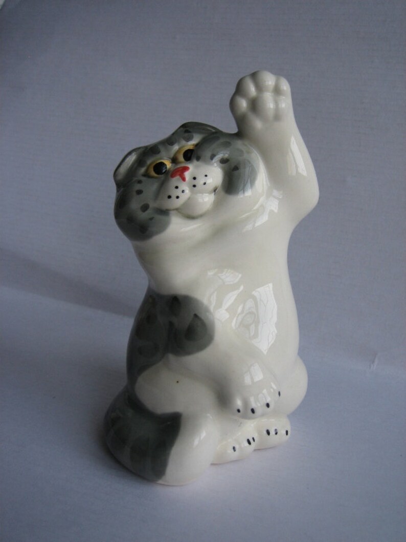 Skottish-fold faience figurine cat figurine handmade