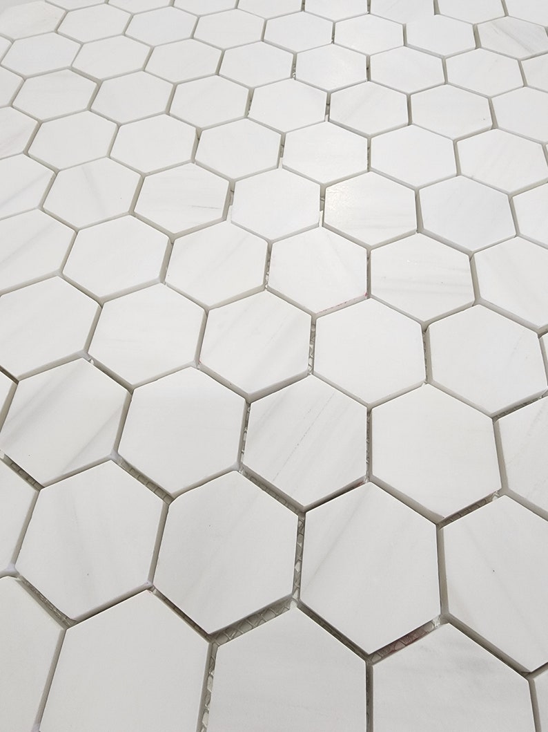 Bianco Dolomite Hexagon 2 Mosaic Tile image 5