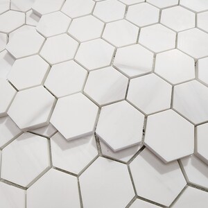 Bianco Dolomite Hexagon 2 Mosaic Tile image 2