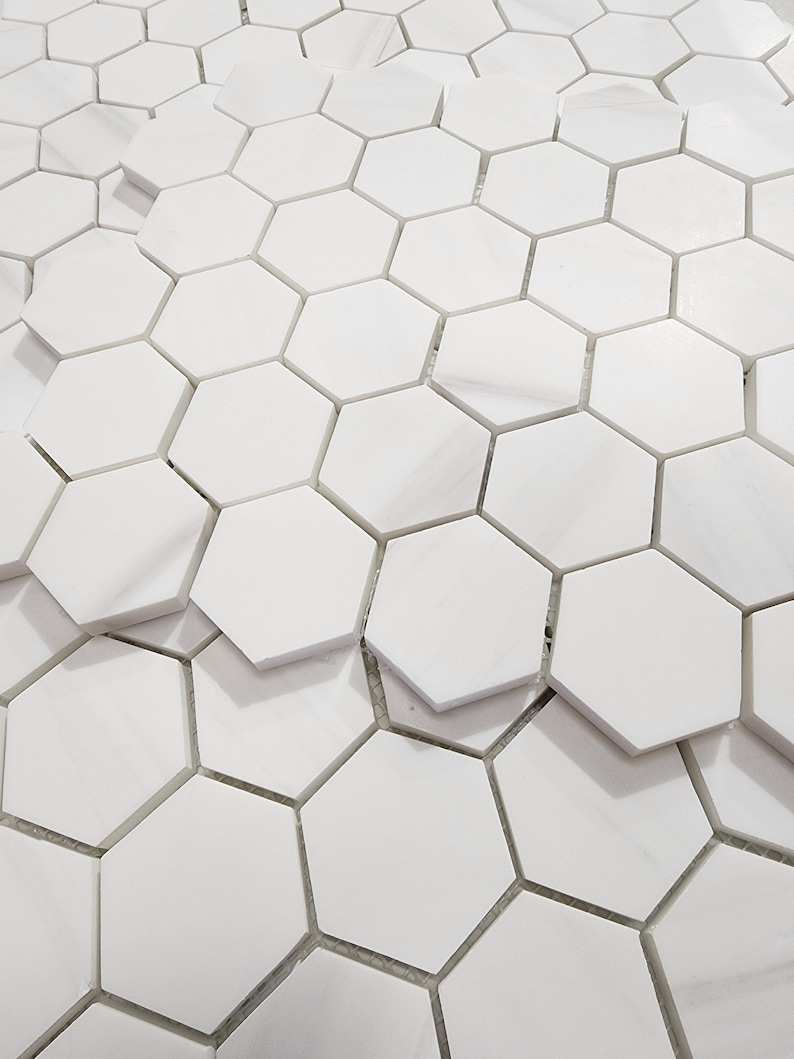 Bianco Dolomite Hexagon 2 Mosaic Tile image 2