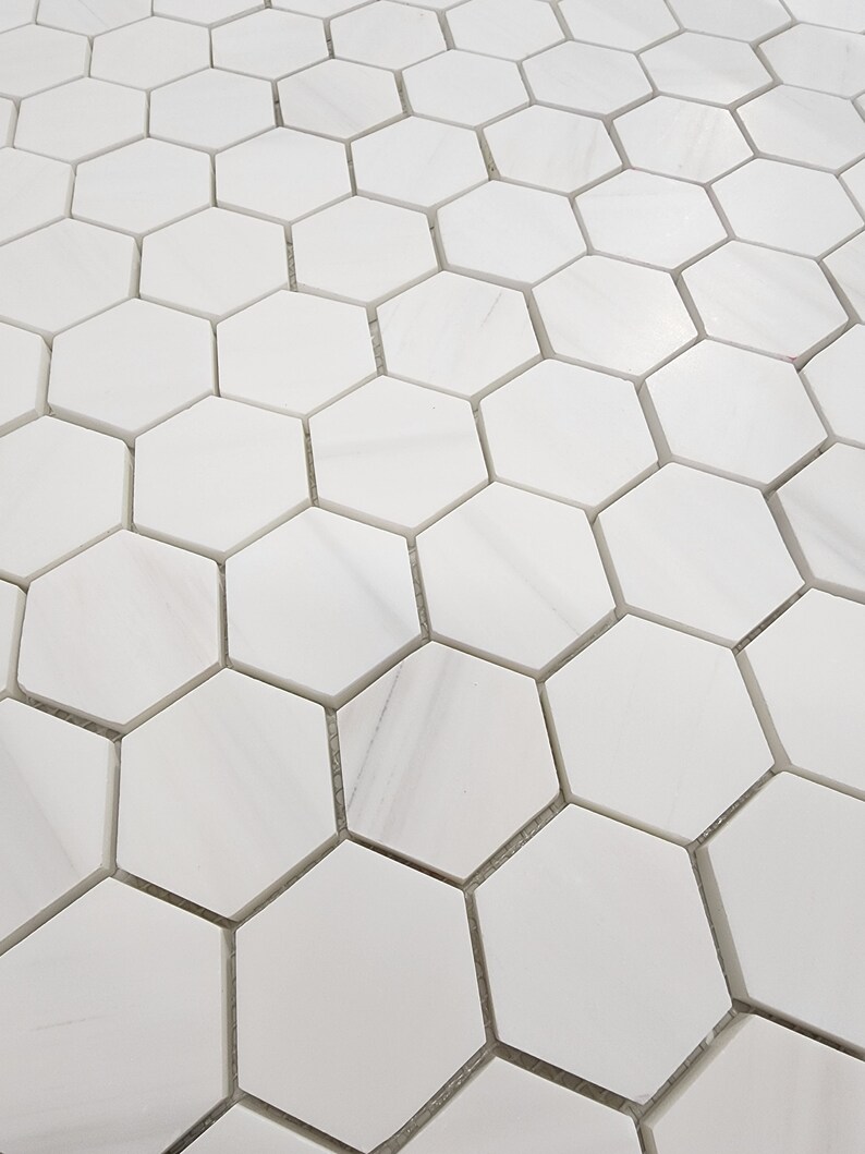 Bianco Dolomite Hexagon 2 Mosaic Tile image 6