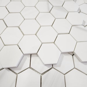 Bianco Dolomite Hexagon 2 Mosaic Tile image 1