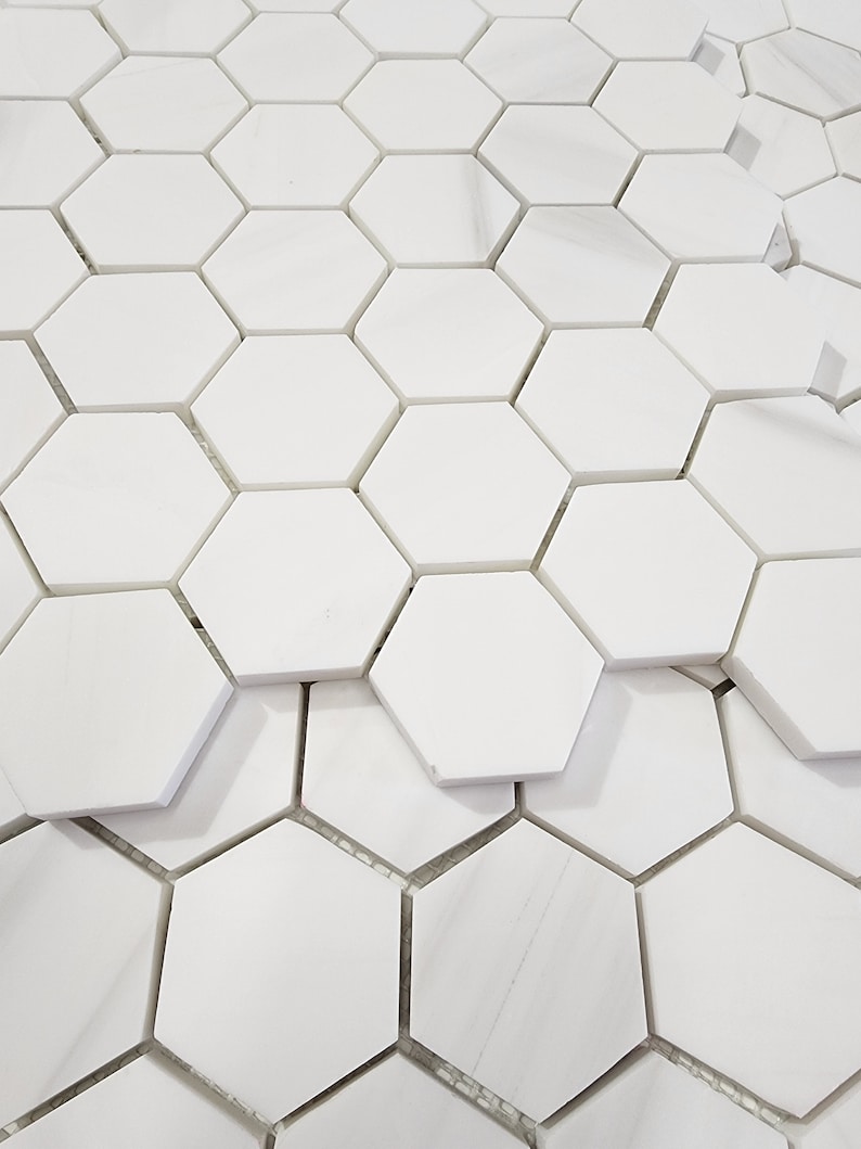 Bianco Dolomite Hexagon 2 Mosaic Tile image 1