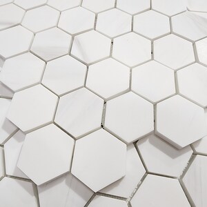 Bianco Dolomite Hexagon 2 Mosaic Tile image 3