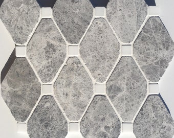 Tundra Gray 8"x10" Boliche Tumbled Mosaic Tile