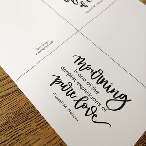 Biglietto di simpatia del dolore stampabile / Citazioni di Russell M. Nelson / Handlettered / Regalo di lutto / Download istantaneo / 4.25 "x5.5" / Due carte in una