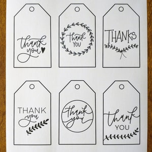 Thank you gift tags | Thank you printable tag | printable gift tag | hand lettered printable tag | appreciation tags | instant download