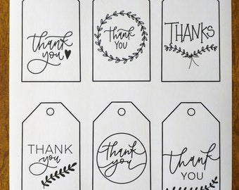 Thank you gift tags | Thank you printable tag | printable gift tag | hand lettered printable tag | appreciation tags | instant download
