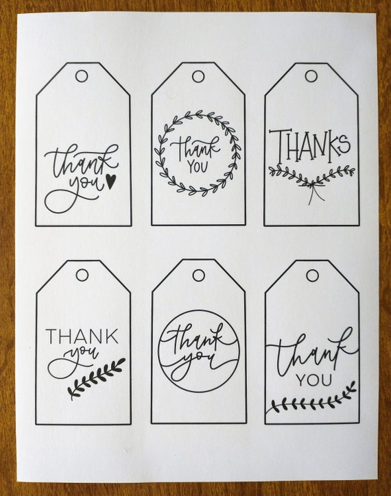 Thank You Gift Tags Thank You Printable Tag Printable Gift - Etsy