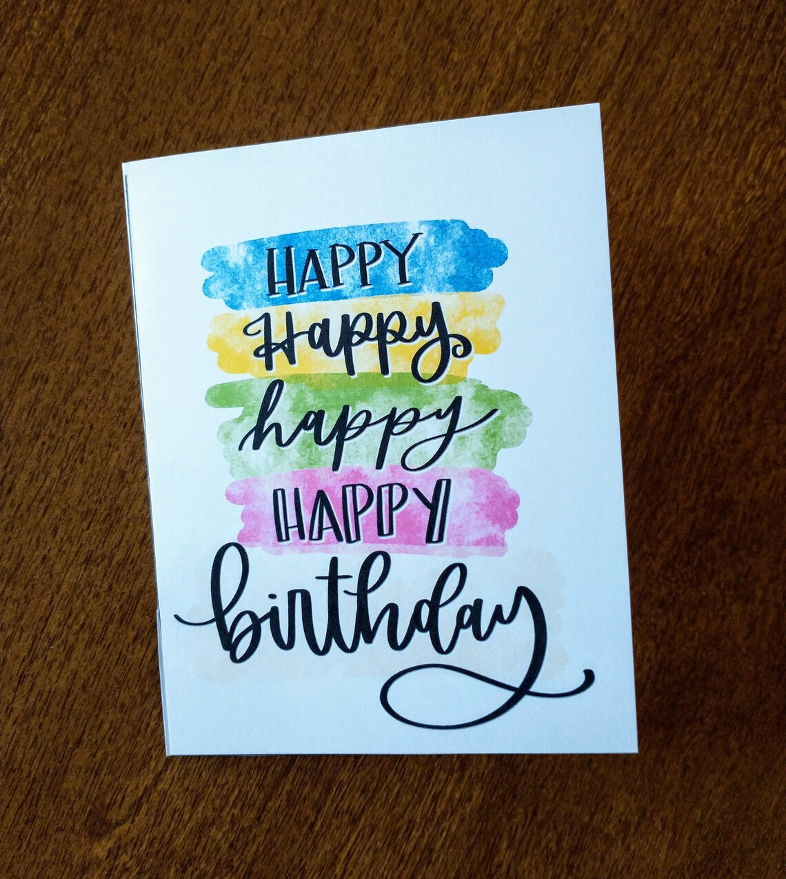 Printable Colorful Happy Happy Happy Birthday Cards Birthday Card ...