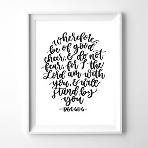 Be of good cheer | D&C 68:6 | Handlettered Wall Art | Handlettered Quote | Handlettered Print | Handlettered Scripture | Digital Download