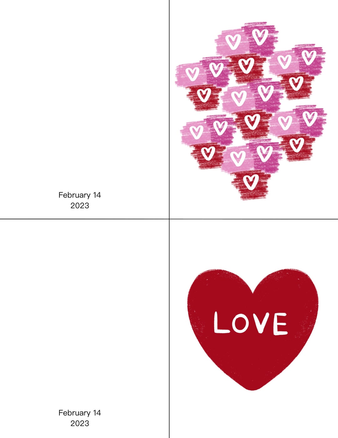 Printable Valentine Cards Valentine Hearts and Love Heart Cards ...