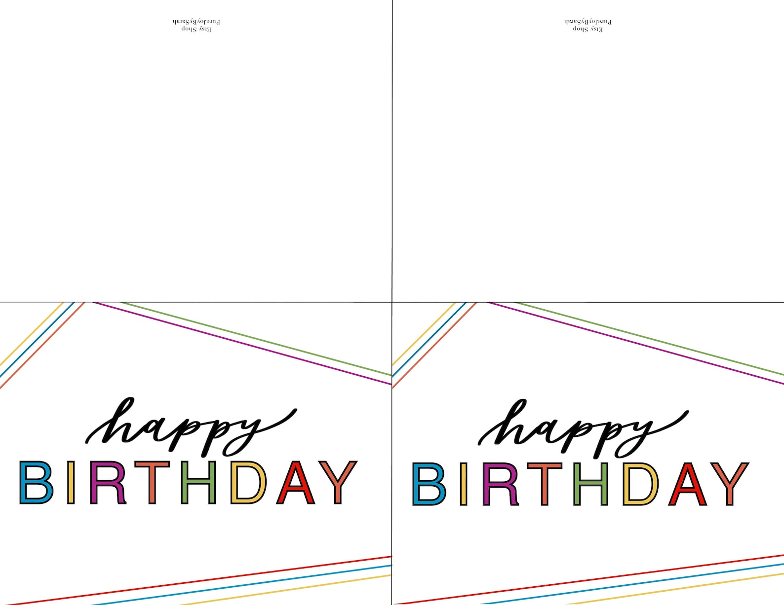 Printable Retro Happy Birthday Cards | Birthday Cards | Handlettered ...