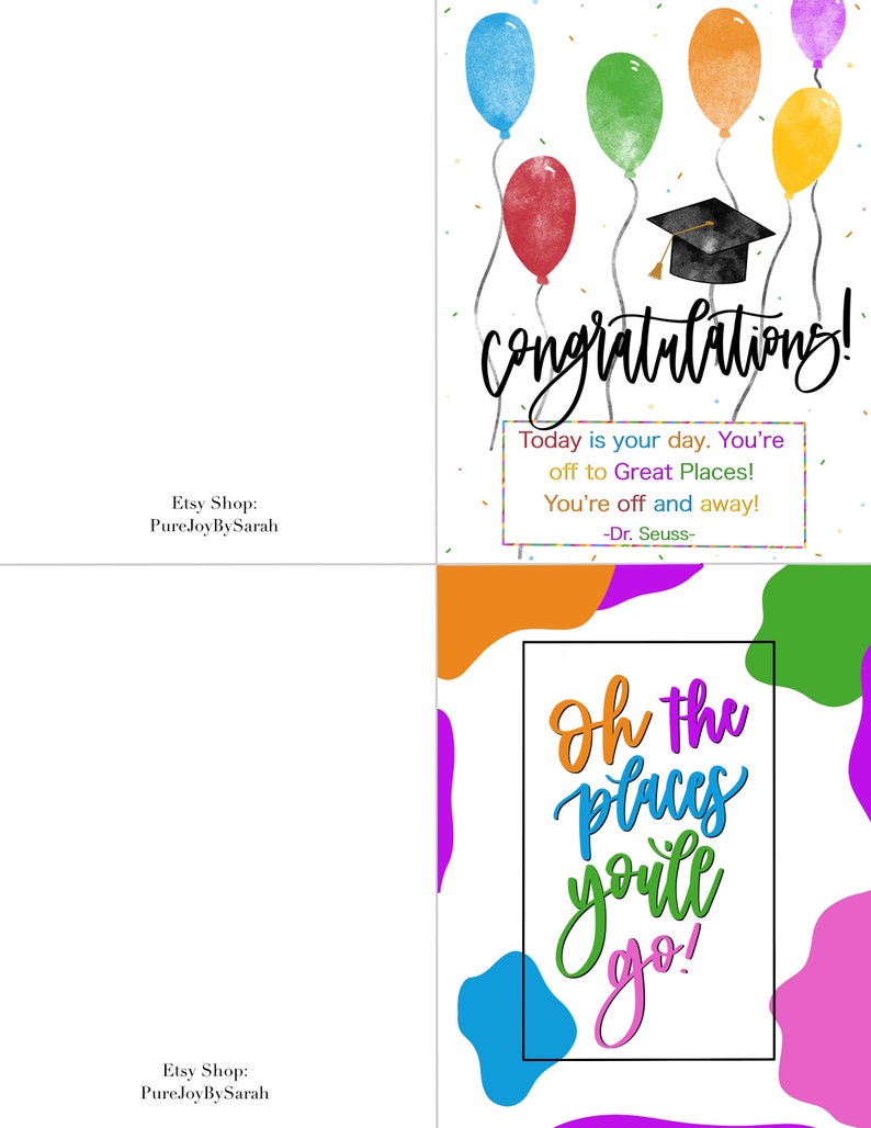 Printable Graduation Cards | Dr. Seuss Today is Your Day Oh the Places ...