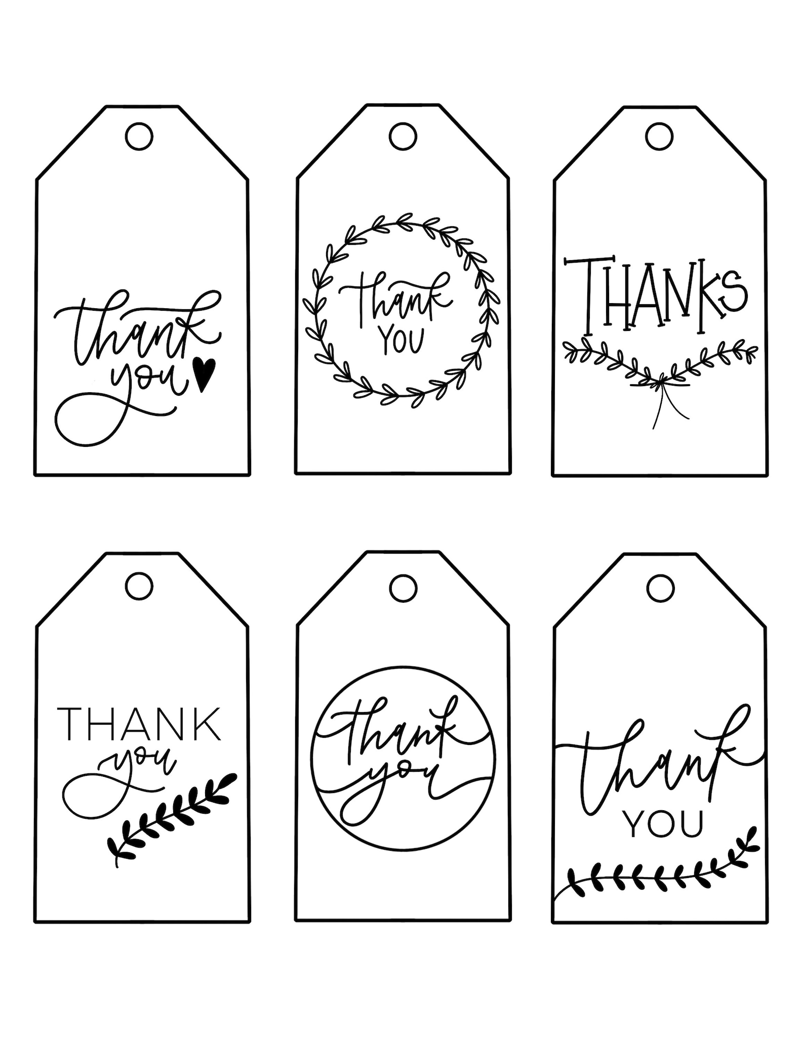 Thank You Gift Tags Thank You Printable Tag Printable Gift Tag Hand