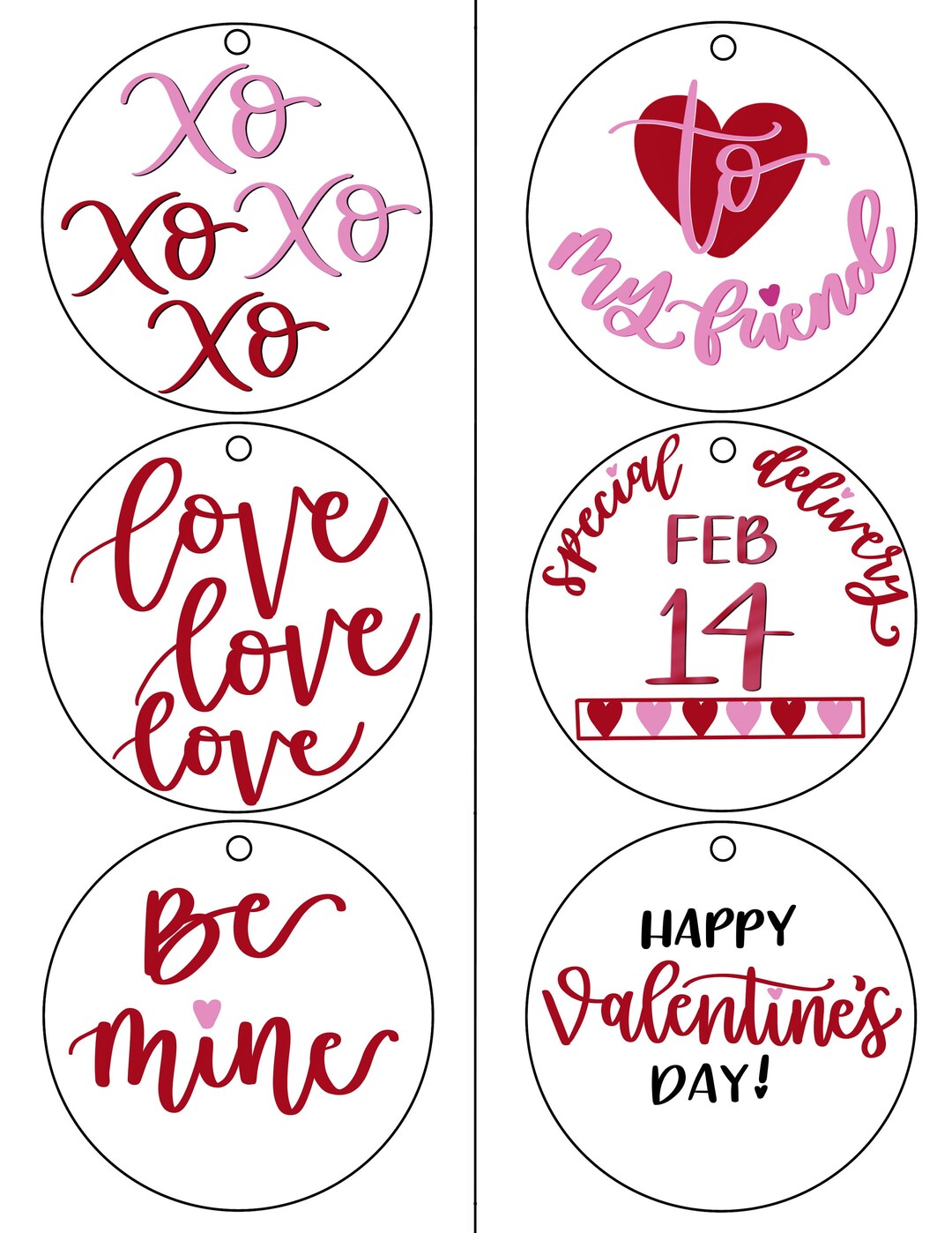 Valentine Day Printable Tags | Valentine Tags Printable | Valentine ...