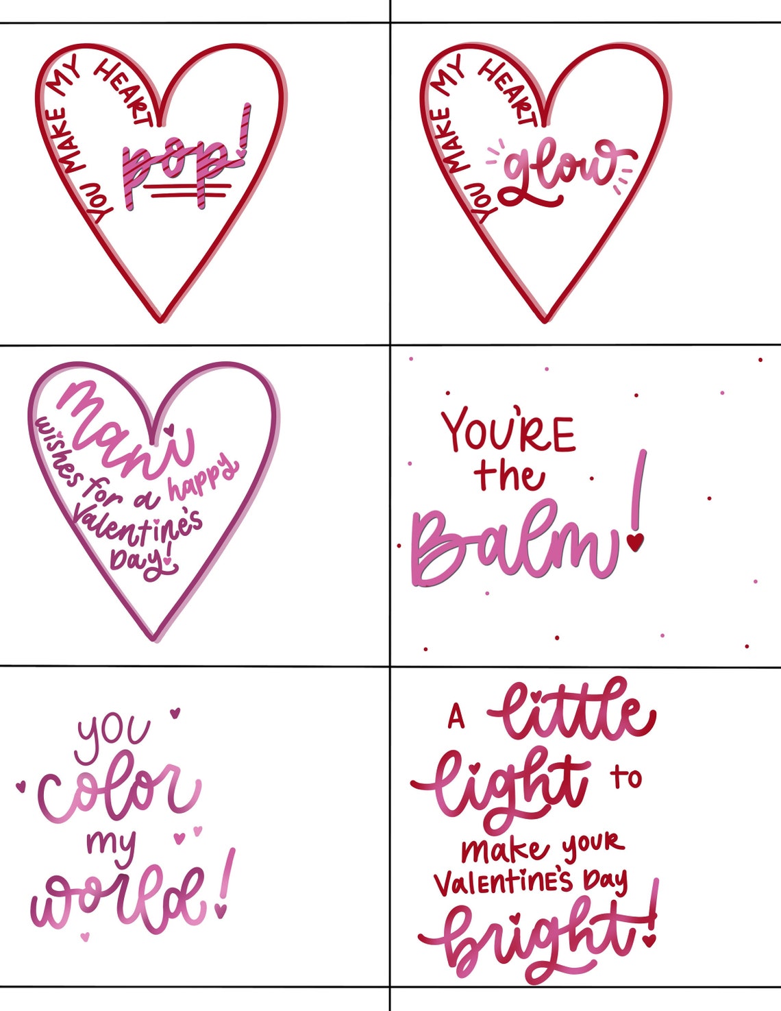 Variety Valentines Printable Tags Friend Valentine Tags Easy Valentines ...