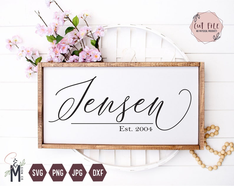 Download Last Name Established Sign Family Sign Wedding Sign SVG | Etsy