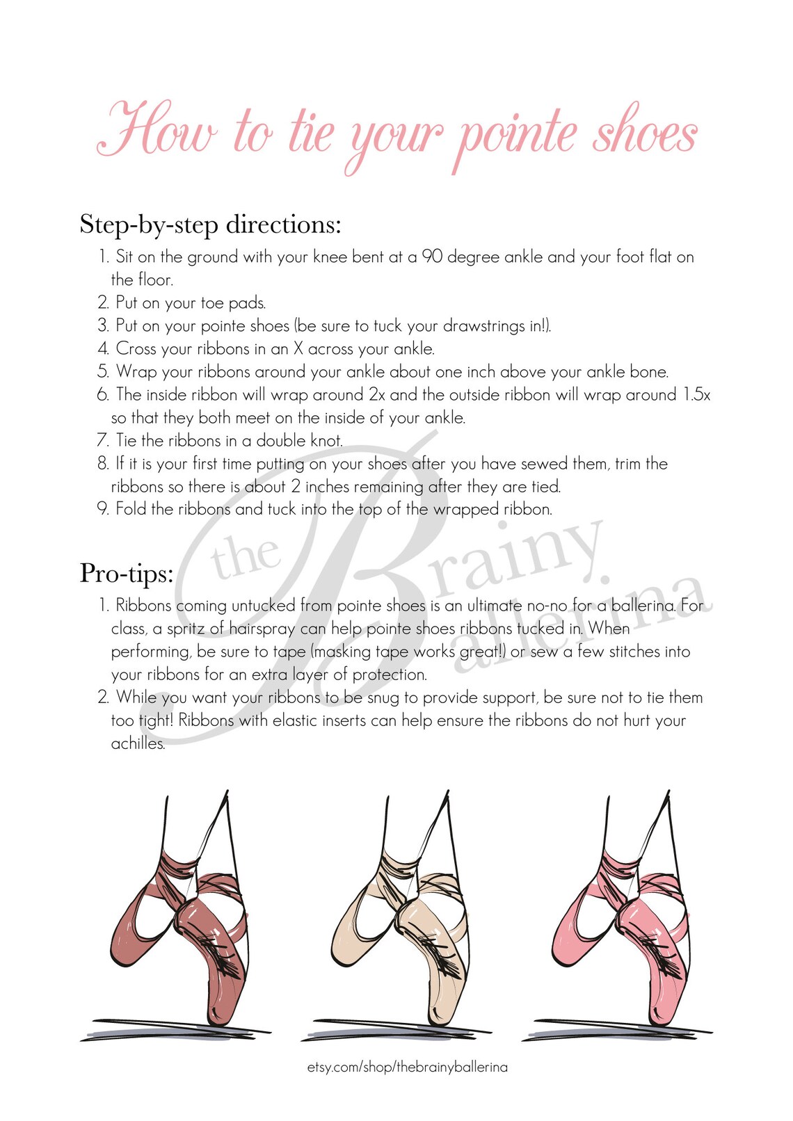 Guide to Pointe Shoes Etsy