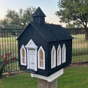 Church Birdhouse, Outdoor Birdhouse, Solar Powered Birdhouse