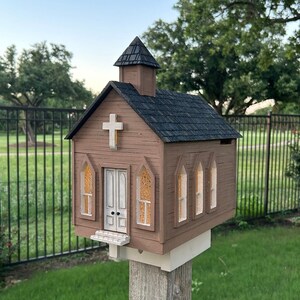 Church Birdhouse, Outdoor Birdhouse, Solar Powered Birdhouse
